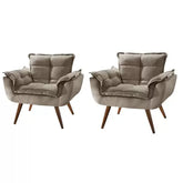 Kit 02 Sillón Opala Decorativo Patas Palito
