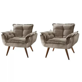 Kit 02 Sillón Opala Decorativo Patas Palito